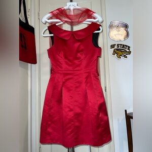 Red Satin Cocktail Dress